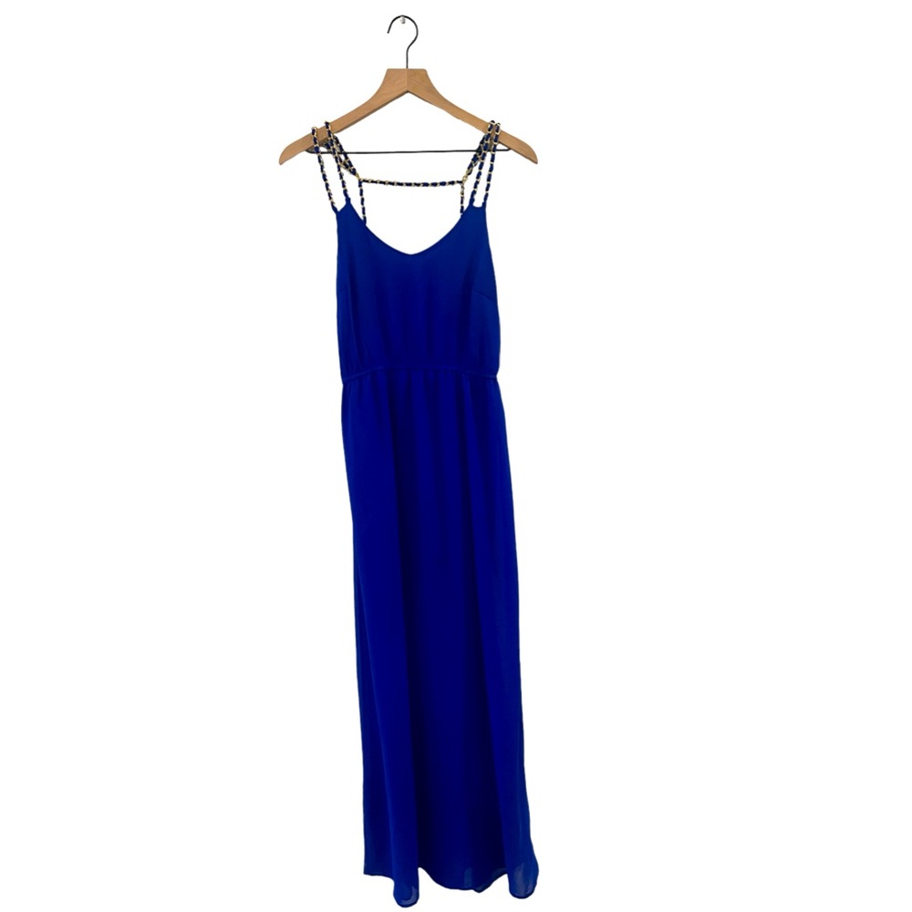 DIZZIRE Maxi Dress Chiffon Royal Blue size Small